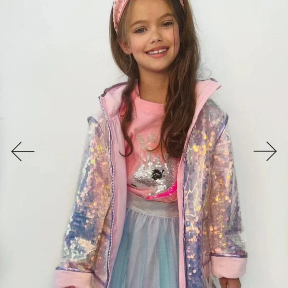 ❤️Lola + the Boys Pink Magic Raincoat NWOT - Picture 5 of 6